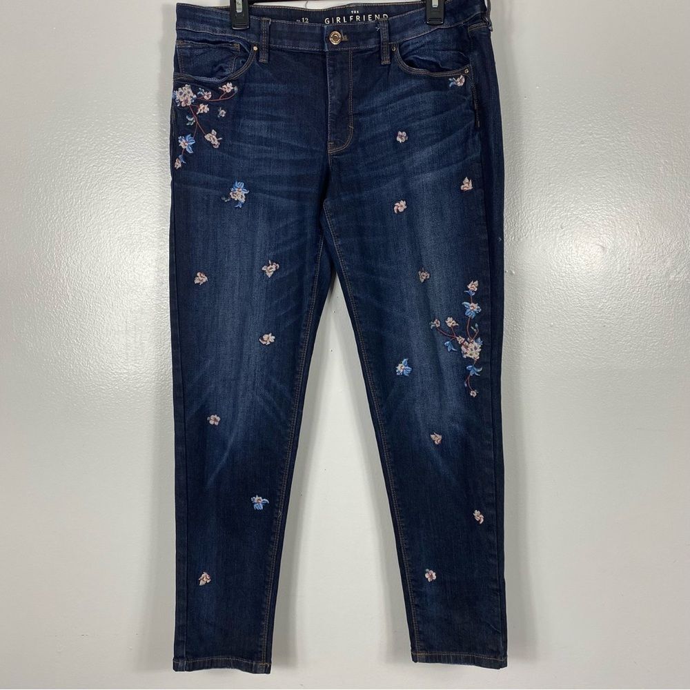 WHBM Cherry blossom tapered leg jeans sz 12 - Picture 2 of 7